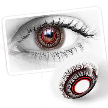 ⭐ Lentes Halloween Crazy Red Obscura Terroríficos