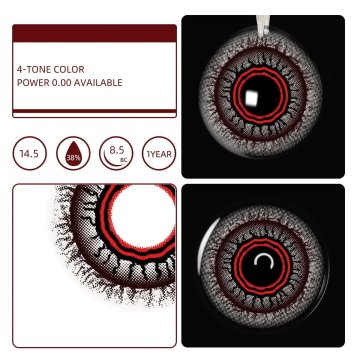 ⭐ Lentes Halloween Crazy Red Obscura Terroríficos