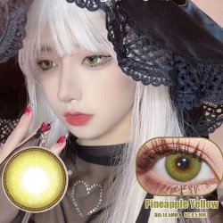 ⭐ Lentes de Contato Cosplay Piña Amarilla con Efecto burbuja Dolly Eyes
