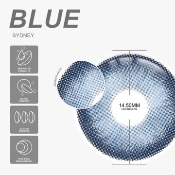 ⭐ Lentes Cosméticos Sydney Color Azul