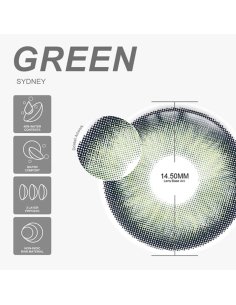 ⭐ Lentes Cosméticos Sydney Color Verde 2