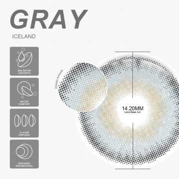 ⭐Lentes Cosméticos Iceland Color Gris