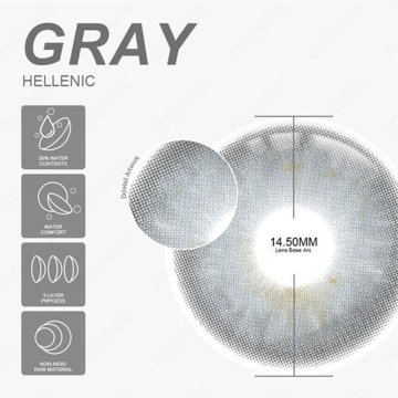 ⭐  Lentes Cosméticos Hellenic Color Gris