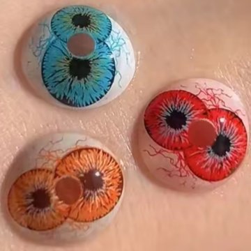 Lentes Crazy Dicoria Red Doble Iris Epicos Tripupila Efectos Especiales FX