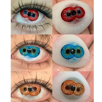 Lentes Crazy Dicoria Red Doble Iris Epicos Tripupila Efectos Especiales FX