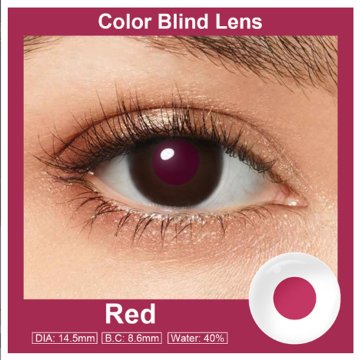 Lentes de Contacto Daltónicos Protanopía Protanomalía defectos de visión de Color Rojo
