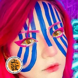 ⭐ Lentes de Contacto Blind FX Akasa de Demon Slayer Bloquea Visión