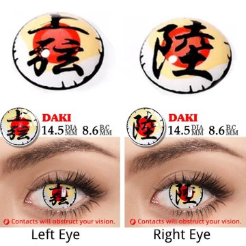 ⭐ Crazy Lentes Blind FX Daki Manga Anime Bloquea Visión