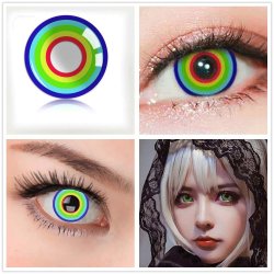 Lentes de Contacto Cosplay Unicornio Arcoiris Plano Kawaii