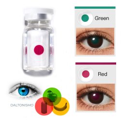 Lentes de contacto daltónicos defectos de visión de Color Rojo y verde