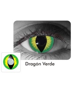 Lentes Halloween Dragon Creepers Verde de Pupila Vertical