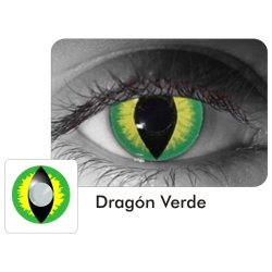 Lentes Halloween Dragon Creepers Verde de Pupila Vertical