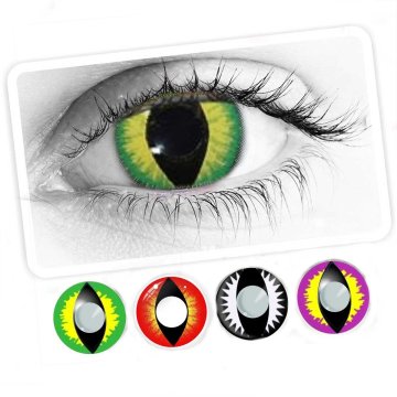 ⭐Lentes Halloween Dragon Creepers Verde de Pupila Vertical