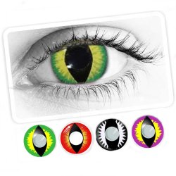 ⭐Lentes Halloween Dragon Creepers Verde de Pupila Vertical