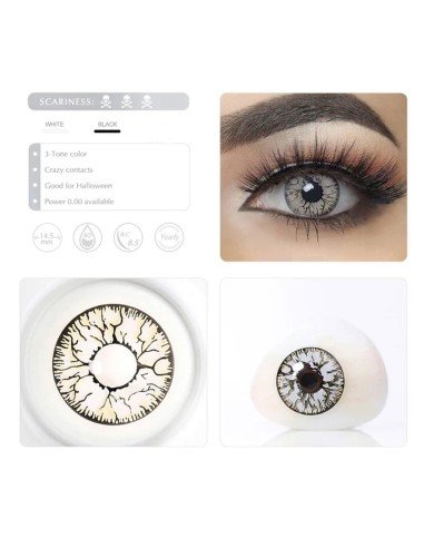 ⭐ Lentes de Contacto Crazy Hornet FX Halloween Blanco