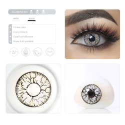 ⭐ Lentes de Contacto Crazy Hornet FX Halloween Blanco