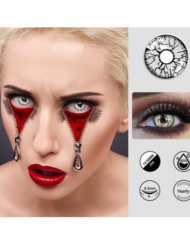 ⭐ Lentes de Contacto Crazy Hornet FX Halloween Blanco