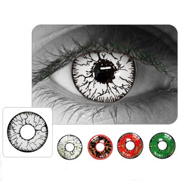 ⭐ Lentes de Contacto Crazy Hornet FX Halloween Blanco