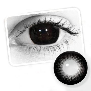 Lentes de Contacto Big Eyes Gris 14.5mm Borde Negro Efecto Ojos Grandes