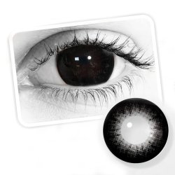 Lentes de Contacto Big Eyes Gris 14.5mm Borde Negro Efecto Ojos Grandes