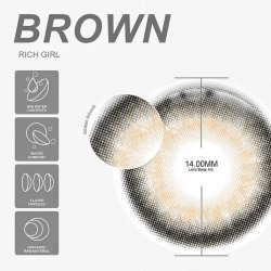 ⭐Lentes Cosméticos Cosméticos Rich Girl de Apariencia Natural