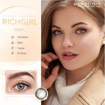⭐Lentes Cosméticos Cosméticos Rich Girl de Apariencia Natural