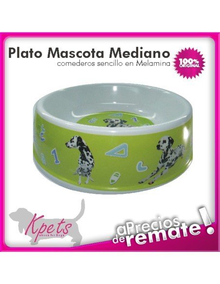 Comedero Mediano para mascotas plato en melamina con diseño Circular Comedero Mediano para mascotas plato en melamina con diseño Circular