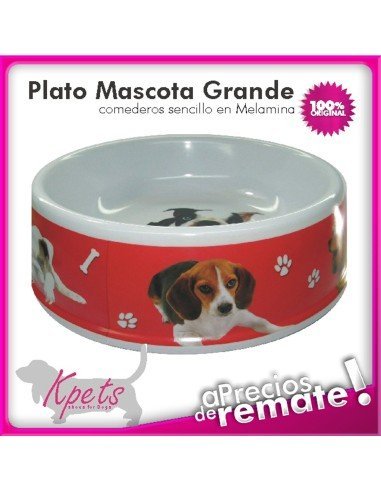 Comedero Grande para mascotas plato en melamina con diseño Circular
