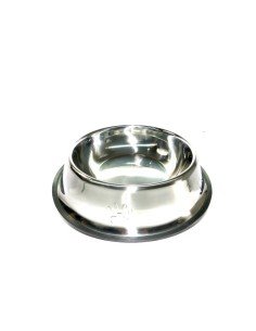 Comedero Metálico Mediano con Relieve para Mascotas Antideslizante