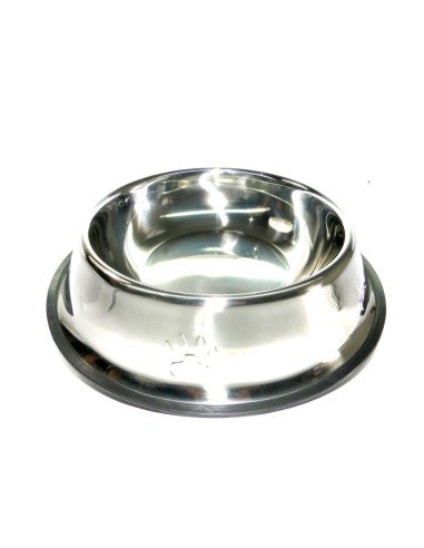 Comedero Metálico Grande con Relieve para Mascotas Antideslizante