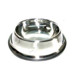 Comedero Metálico Grande con Relieve para Mascotas Antideslizante