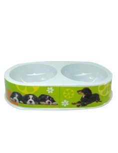 Comedero para mascotas plato doble diseño Circular en melamina