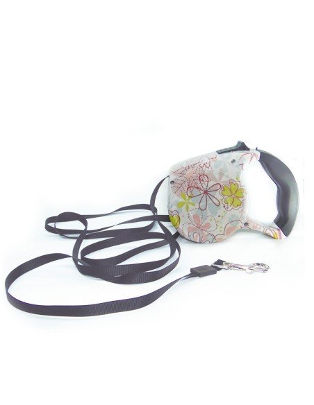 Correa Retráctil Estampada para mascotas 4.5mts Perros Max 18kg 