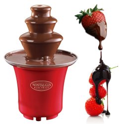 Mini Fuente de Chocolate Nostalgia 3 Niveles Fondue fresas y masmelos en fiestas