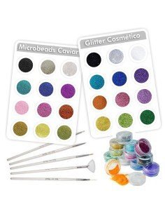 Kit de 24 decorativos y 5 pinceles para Uñas  y pinceles 