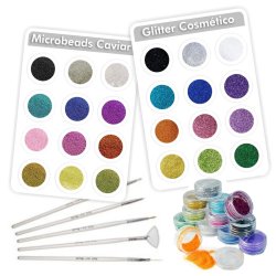 Kit de 24 decorativos y 5 pinceles para Uñas  y pinceles 