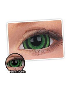 Lentes de contacto Mini Sclera Lens Crazy, Green Goblin, Lentes Halloween y Efectos de Cine Duende Verde