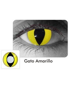 Lentes Halloween Gato Amarillo Cat Yellow Crazy FX