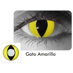 Lentes Halloween Gato Amarillo Cat Yellow Crazy FX