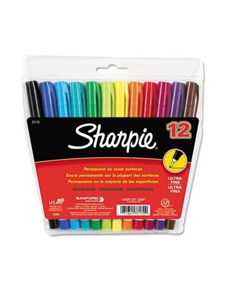 Marcador Permanente Punta UltraFina Sharpie (12 unidades )