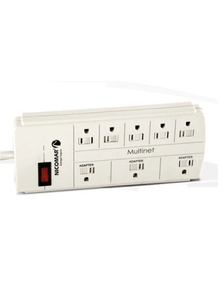 Supresor de Picos MultiNet de 8 tomas polarizadas Supresor de Picos MultiNet de 8 tomas polarizadas