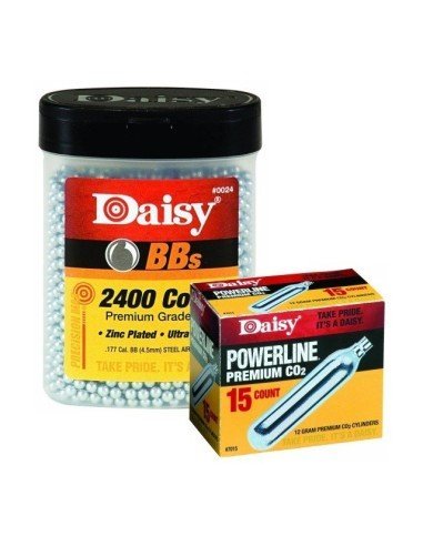 Combo AirSoft 2400 Balines Daisy 4.5mm + 15 Pipetas Daisy Co2 de 12gr