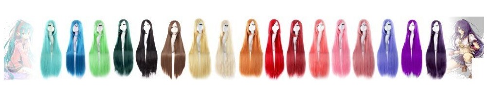 Pelucas Lisas 100 cm | Carrera Central y Flequillo