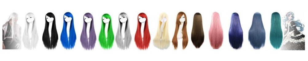 Pelucas Lisas 80 cm | Carrera Central & Flequillo Cosplay